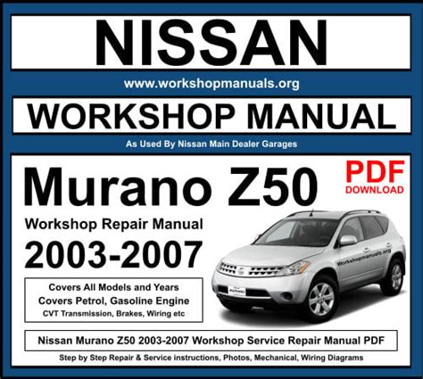 2003 Nissan Murano Service Repair Workshop Manual Instant Download