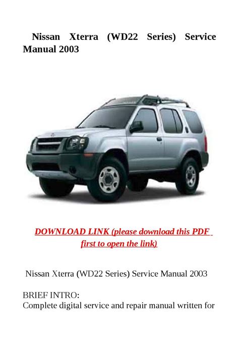 2003 Nissan Xterra Factory Service Manual Download