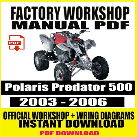 2003 Polaris Atv Predator 500 Service Repair Workshop Manual Instant Download