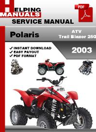 2003 Polaris Atv Trail Blazer 250 400 Factory Service Repair Manual Download