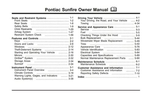 2003 Pontiac Sunfire Repair Manual