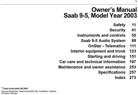 2003 Saab Owners Manual Sound System