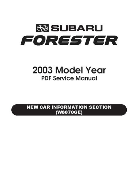2003 Subaru Forester Service Repair Manual 03