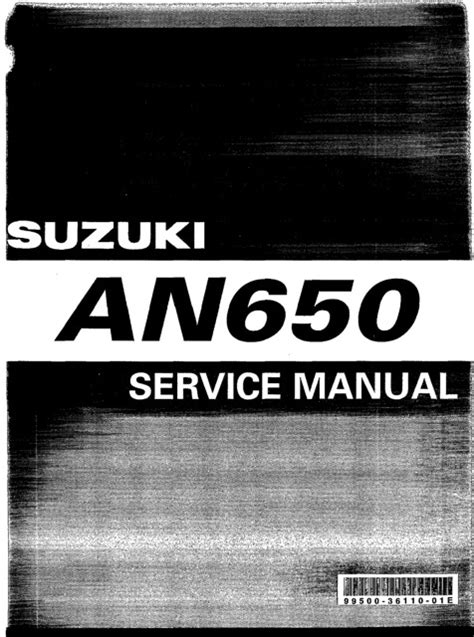 2003 Suzuki An650 Service Repair Workshop Manual Download