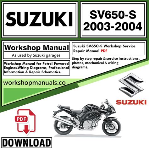 2003 Suzuki Sv650 Free Pdf Serviceworkshop Manual And Troubleshooting Guide