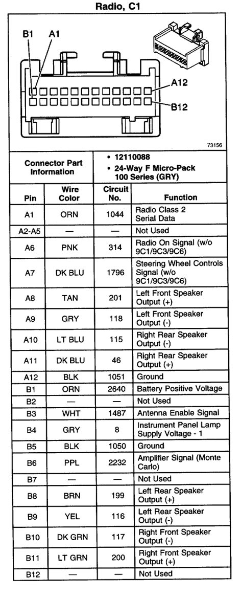 2003 chevy cavalier radio wiring 