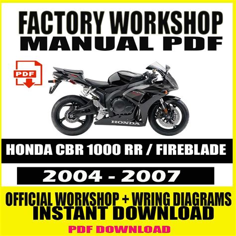 2004 2005 Honda Cbr1000rr Fireblade Motorcycle Workshop Repair Service Manual 418mb Pdf