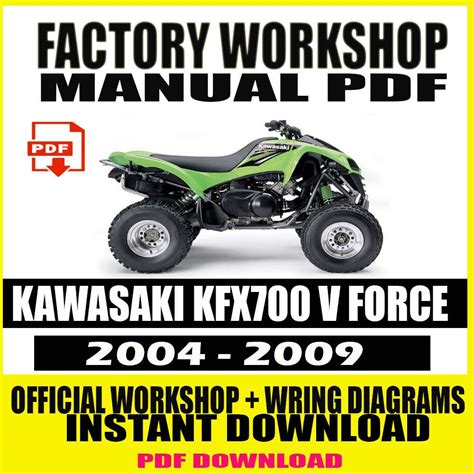 2004 2009 Kawasaki Kfx 700 V Force Service Repair Manual Kfx700 Highly Detailed Fsm Pdf Preview