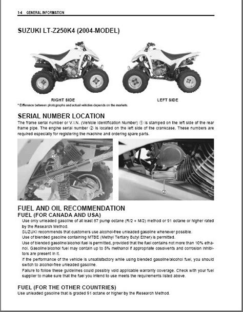 2004 2009 Suzuki Lt Z250 Quadsport Service Repair Manual