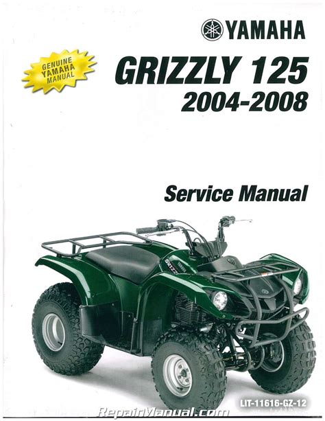 2004 2013 Yamaha Grizzly 125 Service Manual And Atv Owners Manual Workshop Repair Download