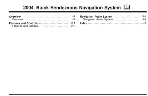 2004 Buick Rendezvous Navigation Manual