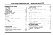 2004 Buick Rendezvous Owners Manual