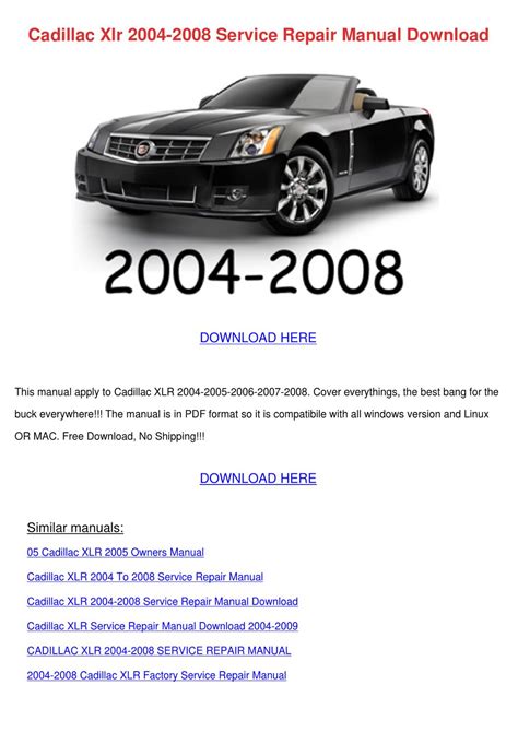 2004 Cadillac Xlr Service Repair Manual Software