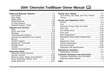 2004 Chevy Trailblazer Owner Manual