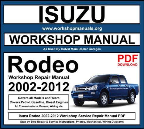 2004 Isuzu Rodeo Service Repair Manual Software