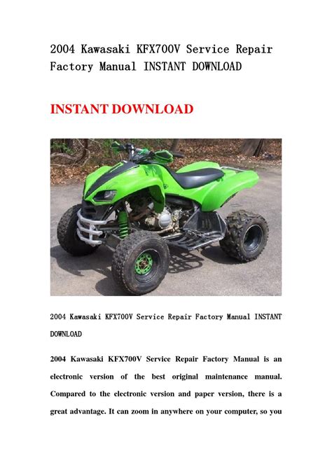 2004 Kawasaki Kfx700v Service Repair Manual Download