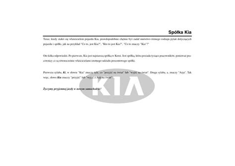 2004 Kia Sedona Instrukcja Obslugi Polish Manual and Wiring Diagram