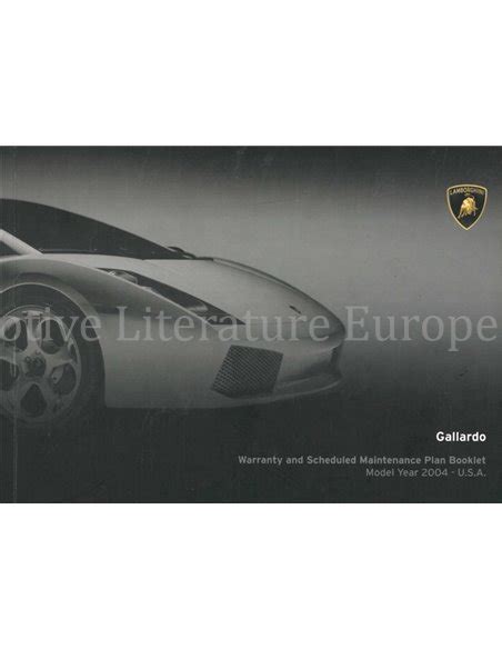 2004 Lamborghini Gallardo Owners Manual