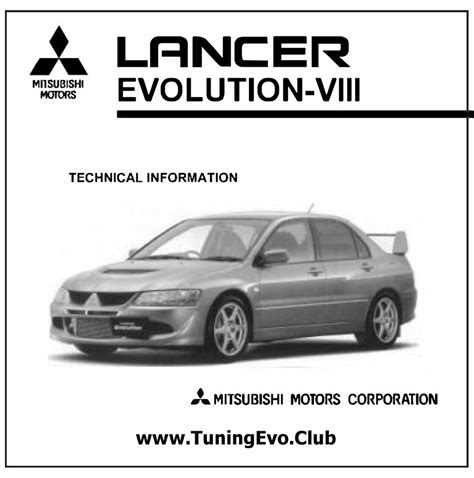 2004 Mitsubishi Lancer Evo 8 Viii Car Service Repair Manual