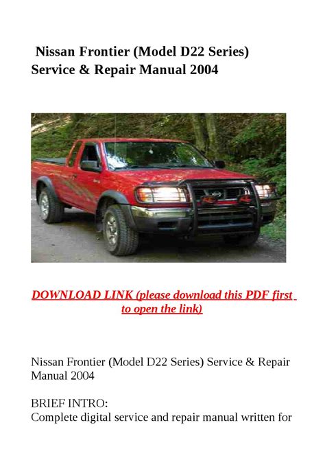 2004 Nissan Frontier D22 Service Manual