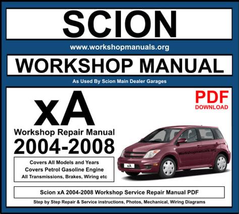 2004 Scion Xa Service Repair Manual Software