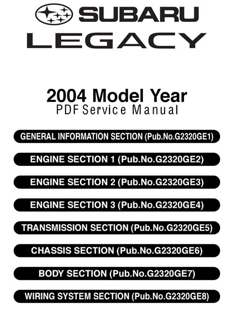 2004 Subaru Legacy Service Repair Manual 04