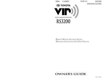 2004 Toyota Camry 2003 2002 Camry Tvip V3 Rs3200 Owner S Guide Manual and Wiring Diagram