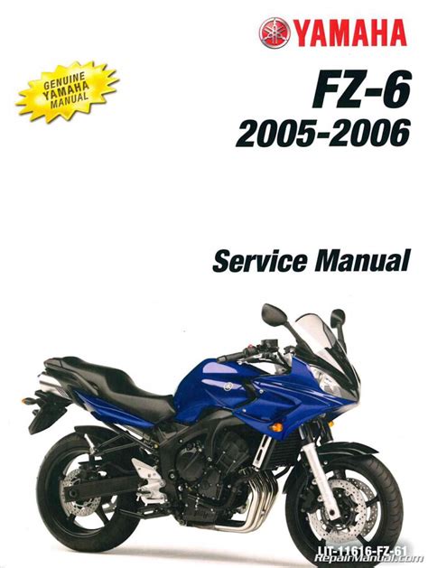 2004 Yamaha Fz6 S Factory Service Manual Italian