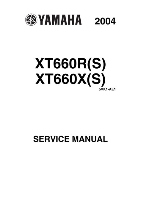 2004 Yamaha Xt 660 Xt660 Service Repair Workshop Manual Download