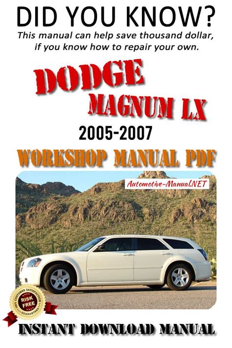 2005 2006 Dodge Magnum Lx Service Repair Manual