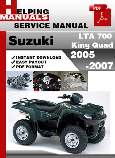 2005 2007 Suzuki King Quad Lta700 Service Manual Download