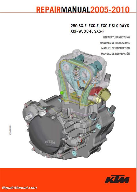 2005 2010 Ktm 250 Sx F Exc F Exc F Six Days Xcf W Xc F Sxs F Engine Workshop Service Manual