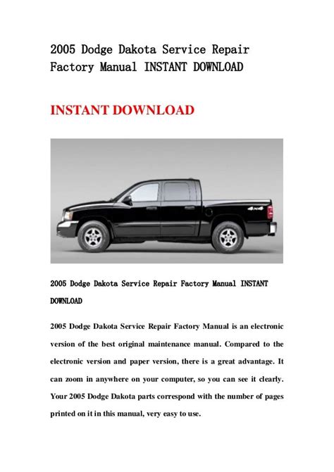 2005 Dodge Dakota Service Manual Instant Download 05