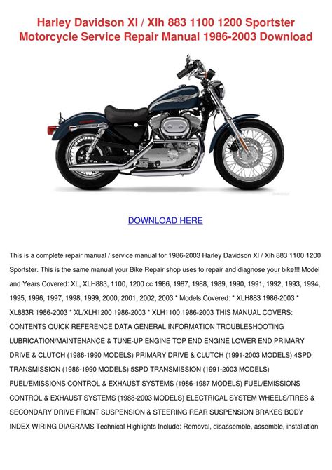 2005 Harley Davidson Sportster Service Manual