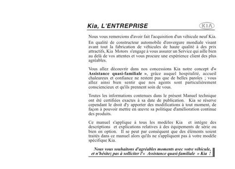 2005 Kia Picanto Manuel DU Proprietaire French Manual and Wiring Diagram