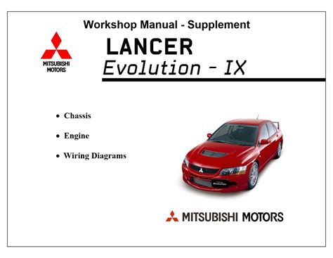 2005 Mitsubishi Lancer Evolution 9 Workshop Factory Service Repair Manual