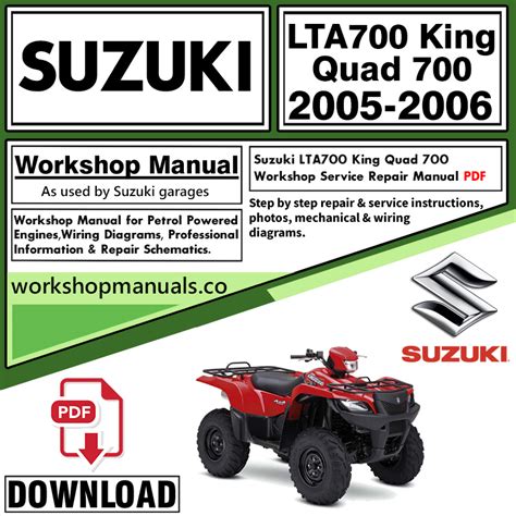 2005 Suzuki Lta700 King Quad 700 Atv Workshop Factory Service Repair Manual