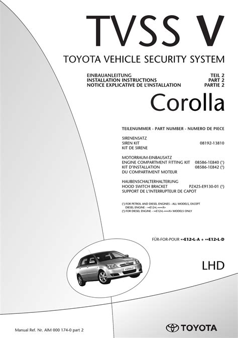 2005 Toyota Hilux Tvss V Full Alarm Manual and Wiring Diagram