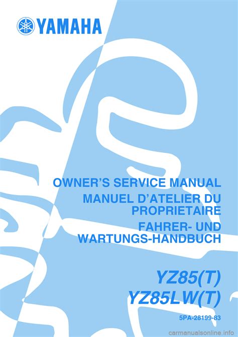 2005 Yamaha Yz85 T Yz85lw T Service Repair Manual Download