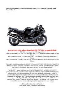 2006 2007 Kawasaki Zzr 1400 Zzr 1400 Abs Ninja Zx 14 Service Repair Manual Download