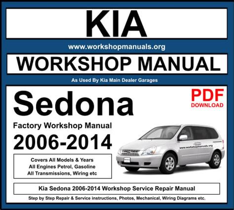 2006 2009 Kia Carnival Sedona Body Service Repair Workshop Manual Instant Download 06 07 08 09