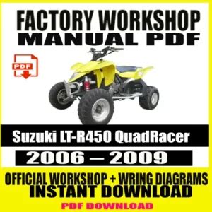 2006 2009 Suzuki Lt R450 Quadracer Factory Service Manual Zip