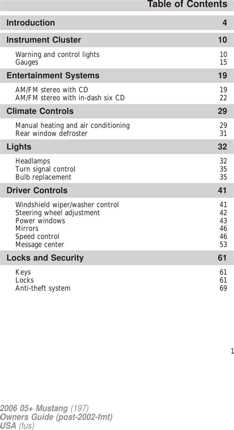 2006 Ford Mustang Owners Manual