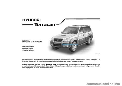 2006 Hyundai Terracan Manuale Del Proprietario Italian Manual and Wiring Diagram