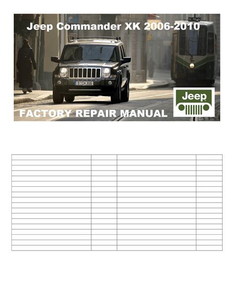 2006 Jeep Commander Xk Service Shop Manual