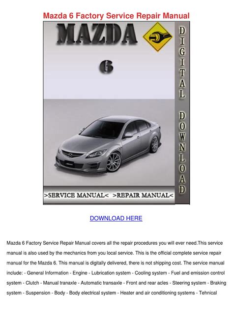 2006 Mazda 6 Free Owners Manual Downlaod