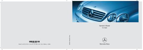 2006 Mercedes Benz Cl Class Cl55 Amg Owners Manual