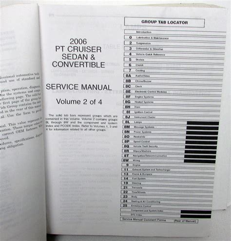 2006 Pt Cruiser Factory Workshop Service Manual