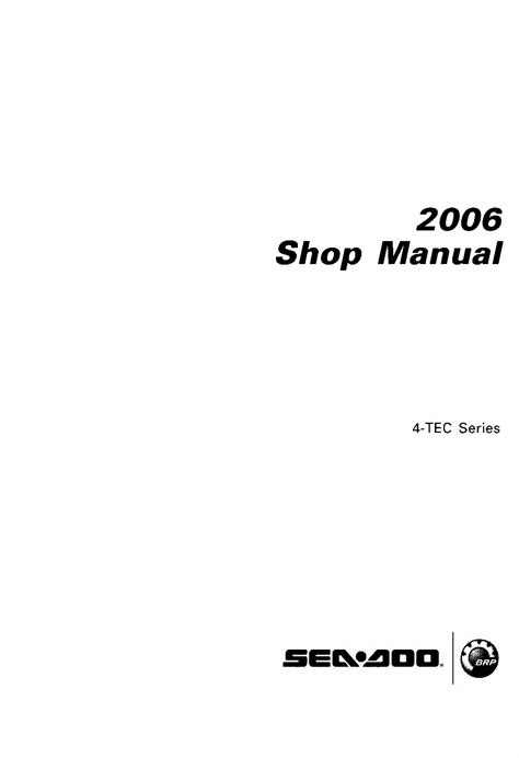 2006 Seadoo Bombardier Personal Watercraft Workshop Service Manual