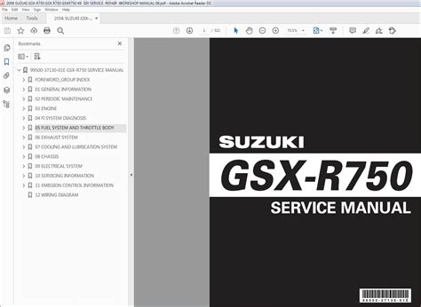 2006 Suzuki Gsx R750 K6 Workshop Service Repair Manual Download